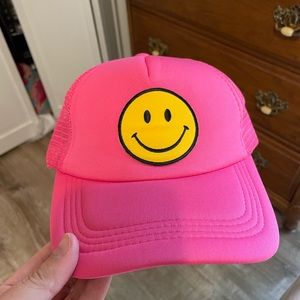 smiley face trucker hat